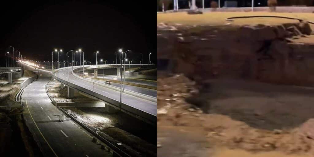 Sinkhole appears on 9th Avenue Islamabad after rain