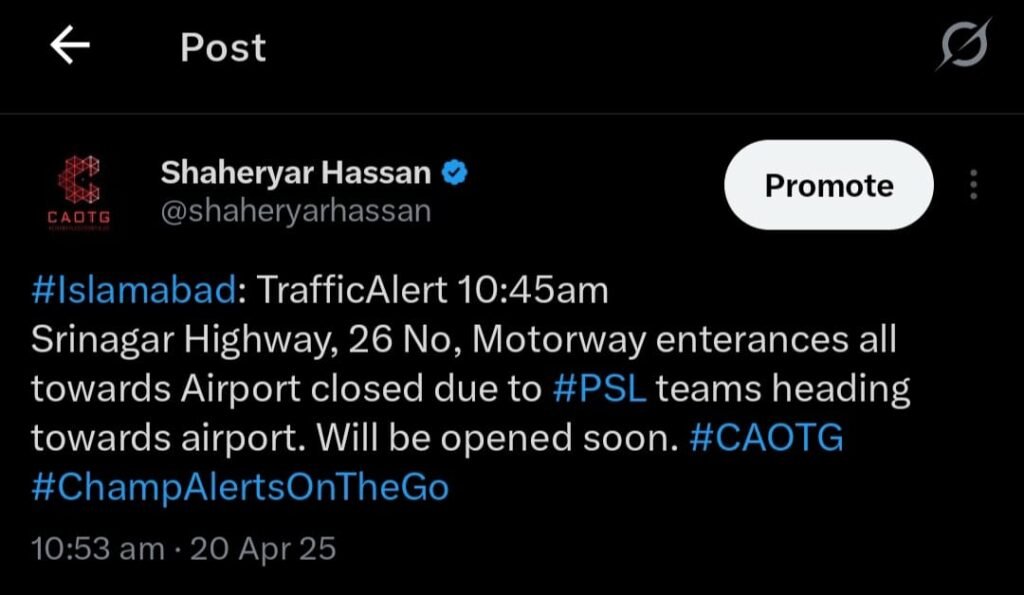 Islamabad traffic police plan