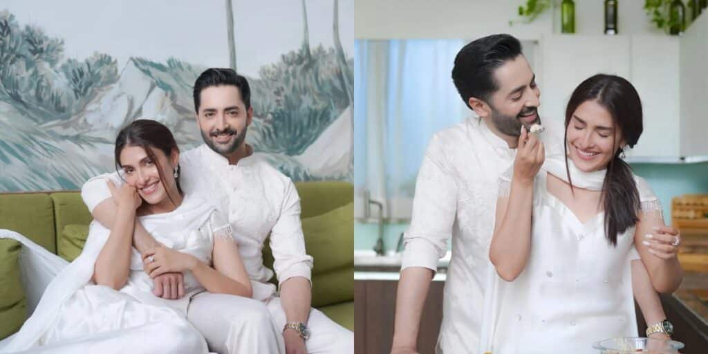 Ayeza Khan, Danish Taimoor share Eid ul Azha moments in classic white