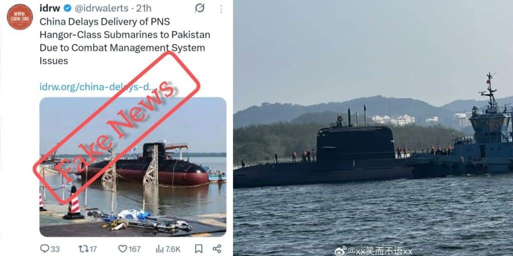 Azaad fact check: China has not delayed PNS Hangor submarine delivery, Indian media claim debunked