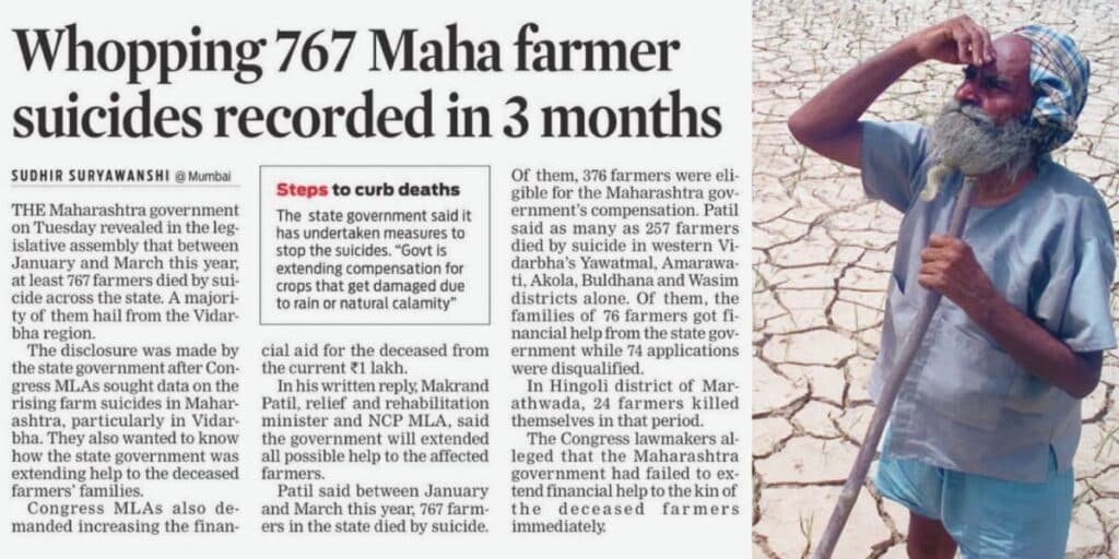 India’s farmer suicide crisis worsens: 767 deaths reported in just 3 months