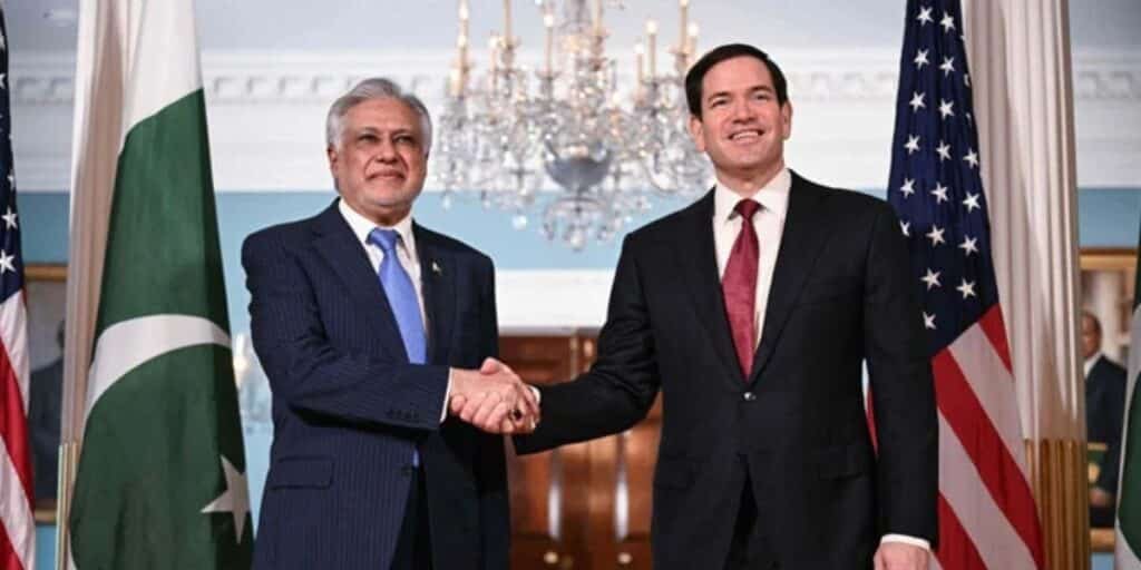 Rubio meets Ishaq Dar